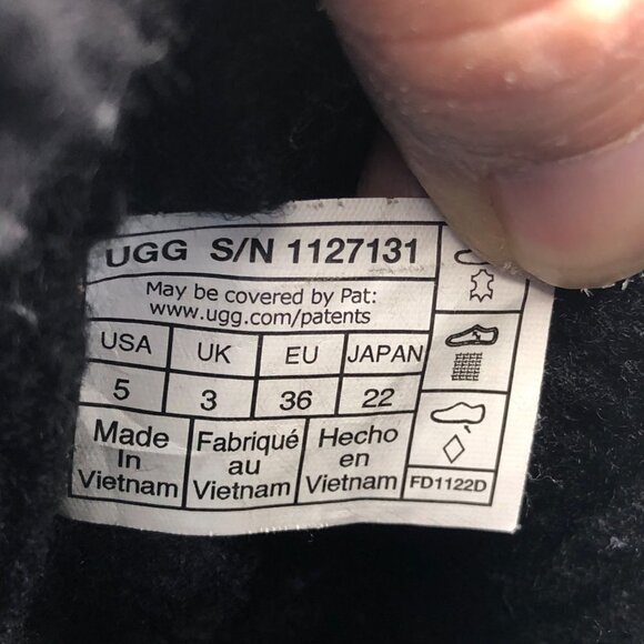 Ugg Australia Womens Classic‎ Double Bow Mini Boot Size 5 Black - Picture 10 of 11